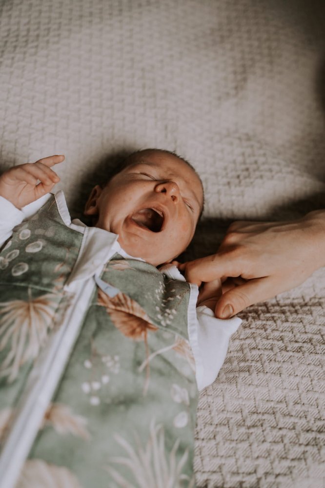 Nor Pufos Sac de dormit din bumbac 0-4 luni Newborn Boho Green Sleepee 25 tog