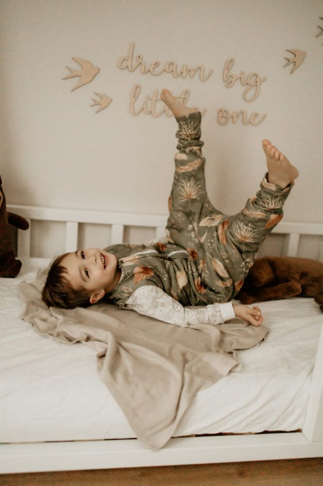 Nor Pufos Sac de dormit din bumbac 3-4 ani Boho Green Sleepee 2.5 tog