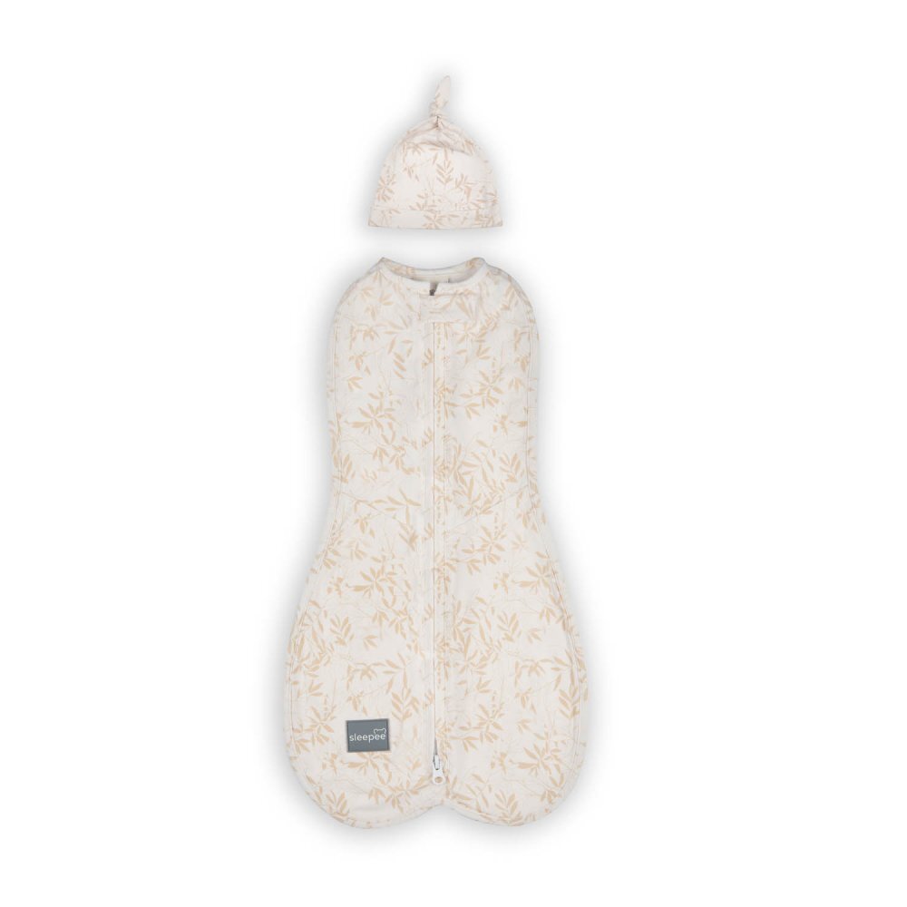Nor Pufos Saculet din bumbac Swaddle pentru infasat + caciulita Second Step Bamboo Sleepee