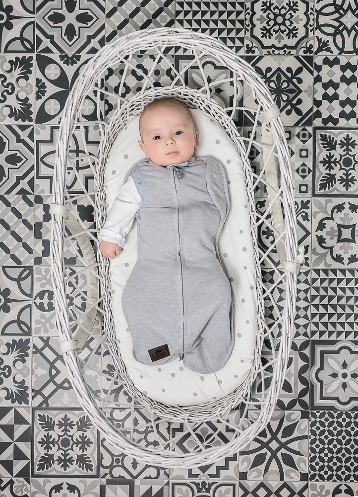 Nor Pufos Saculet Swaddle pentru infasat + caciulita Second Step Animale de epoca almond sleepee