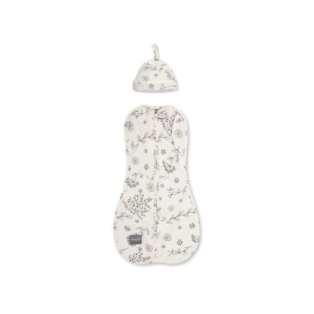 Nor Pufos Saculet Swaddle pentru infasat + caciulita Second Step Bloom 0.2 Tog Sleepee