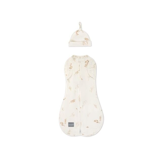 Nor Pufos Saculet swaddle pentru infasat + caciulita Second Step Boho Sand 0.2 Tog Sleepee