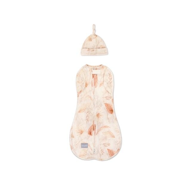Nor Pufos Saculet swaddle pentru infasat + caciulita Second Step Boho Sand 0.2 Tog Sleepee