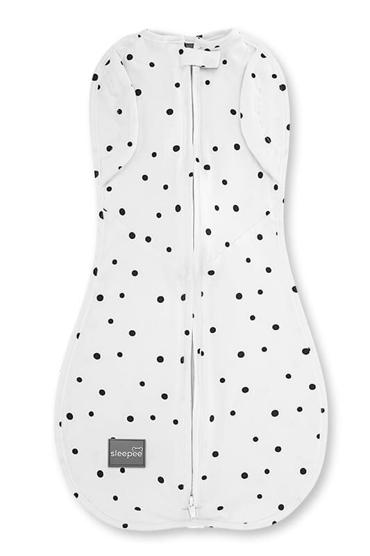 Nor Pufos Saculet Swaddle pentru infasat + caciulita Second Step Dots 0.2 Tog Sleepee