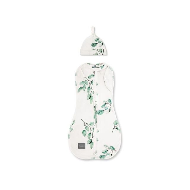 Nor Pufos Saculet Swaddle pentru infasat + caciulita Second Step Eucalipt Sleepee