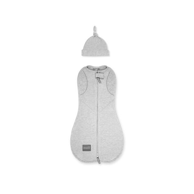 Nor Pufos Saculet swaddle pentru infasat din bumbac + caciulita Second Step gri deschis Sleepee