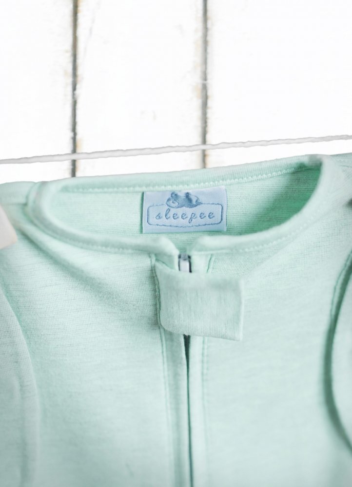 Nor Pufos Saculet swaddle pentru infasat din bumbac + caciulita Second Step menta Sleepee