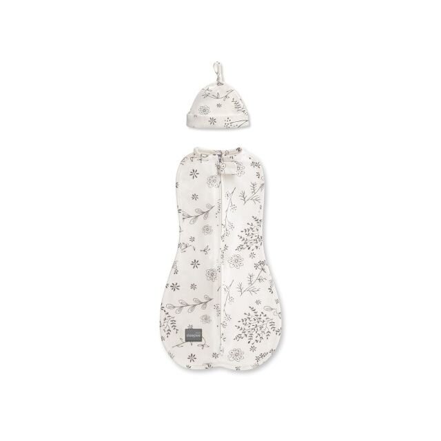 Nor Pufos Saculet Swaddle pentru infasat Nou Nascut + Caciulita First Step Bloom 0.2 Tog Sleepee