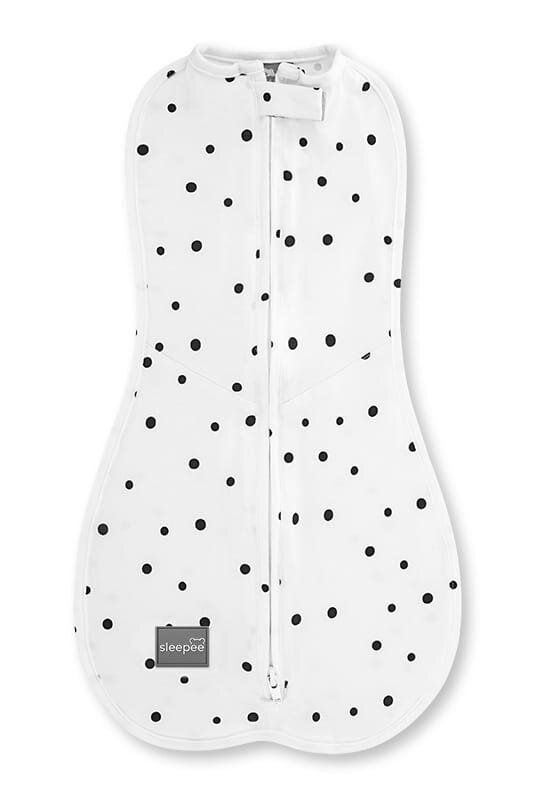 Nor Pufos Saculet Swaddle pentru infasat Nou Nascut + caciulita First Step Dots 0.2 Tog Sleepee