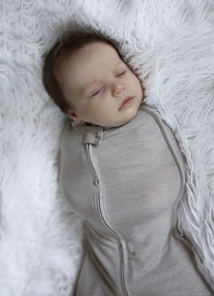 Nor Pufos Saculet Swaddle pentru infasat nou nascut + caciulita First Step Eucalipt Sleepee