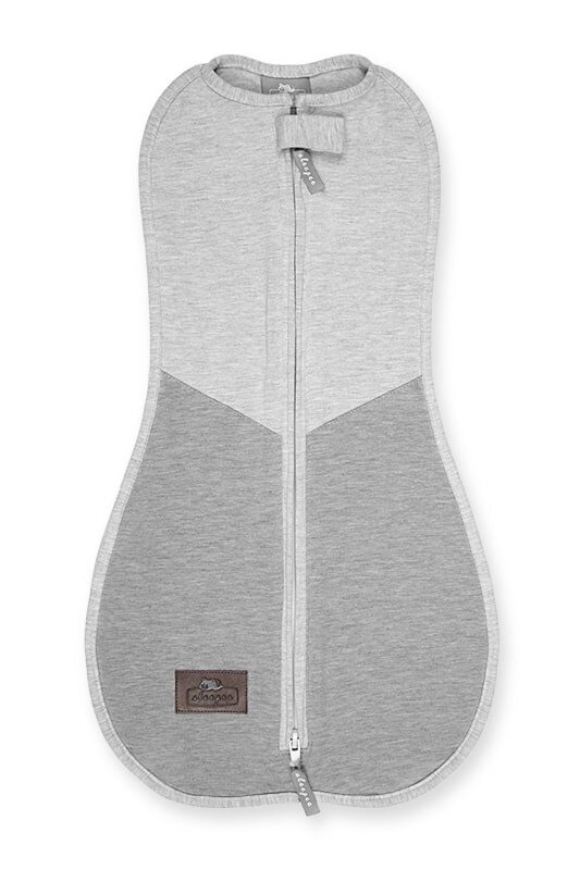 Nor Pufos Saculet swaddle pentru infasat nou nascut + caciulita First Step gri inchisgri deschis Sleepee