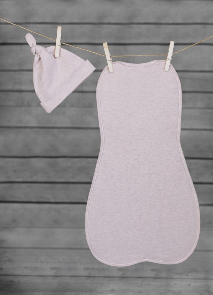 Nor Pufos Saculet swaddle pentru infasat nou nascut + caciulita First Step roz Sleepee