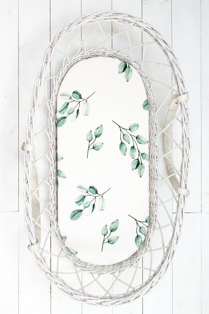 Nor Pufos Set 2 cearsafuri cu elastic pentru landoucosulet bebe EucaliptPuncte Sleepee