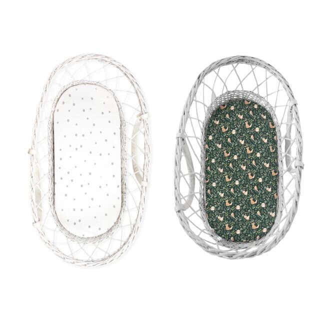 Nor Pufos Set 2 cearsafuri cu elastic pentru landoucosulet bebe Green ForestGri Sleepee