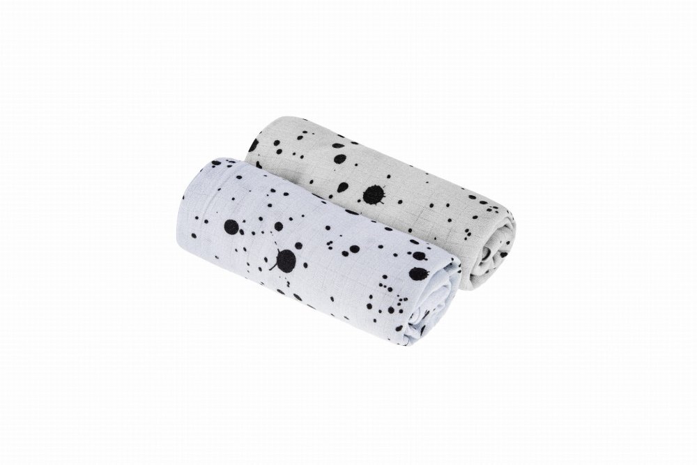 Nor Pufos Set 2 scutece muselina Bambus GriAlbastru 75x75 cm Sleepee