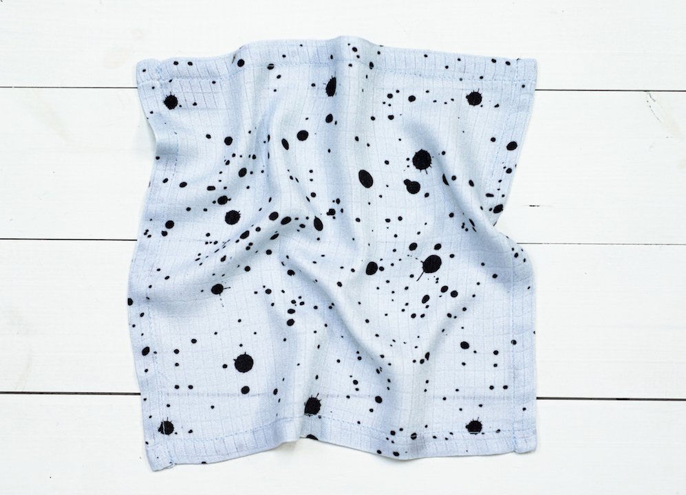 Nor Pufos Set 3 Museline din bambus Dots AlbastruAlbGri Sleepee