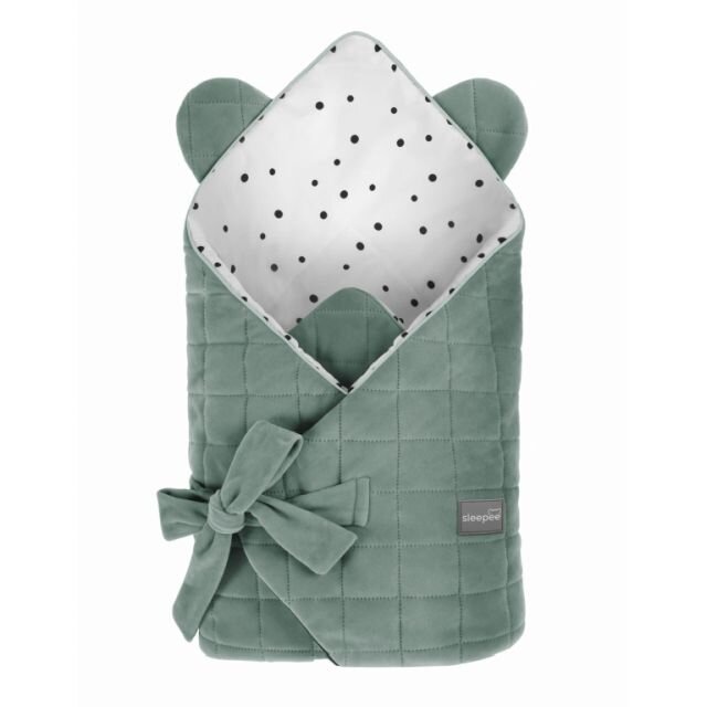Nor Pufos Wrap cu urechi Babyhorn pentru nou nascut Royal Baby Green Sleepee