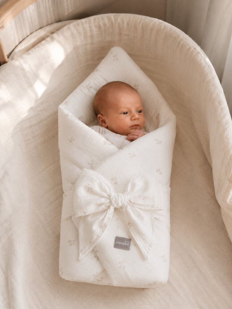 Nor Pufos Wrap din bumbac Babyhorn pentru nou nascuti Nature Sleepee