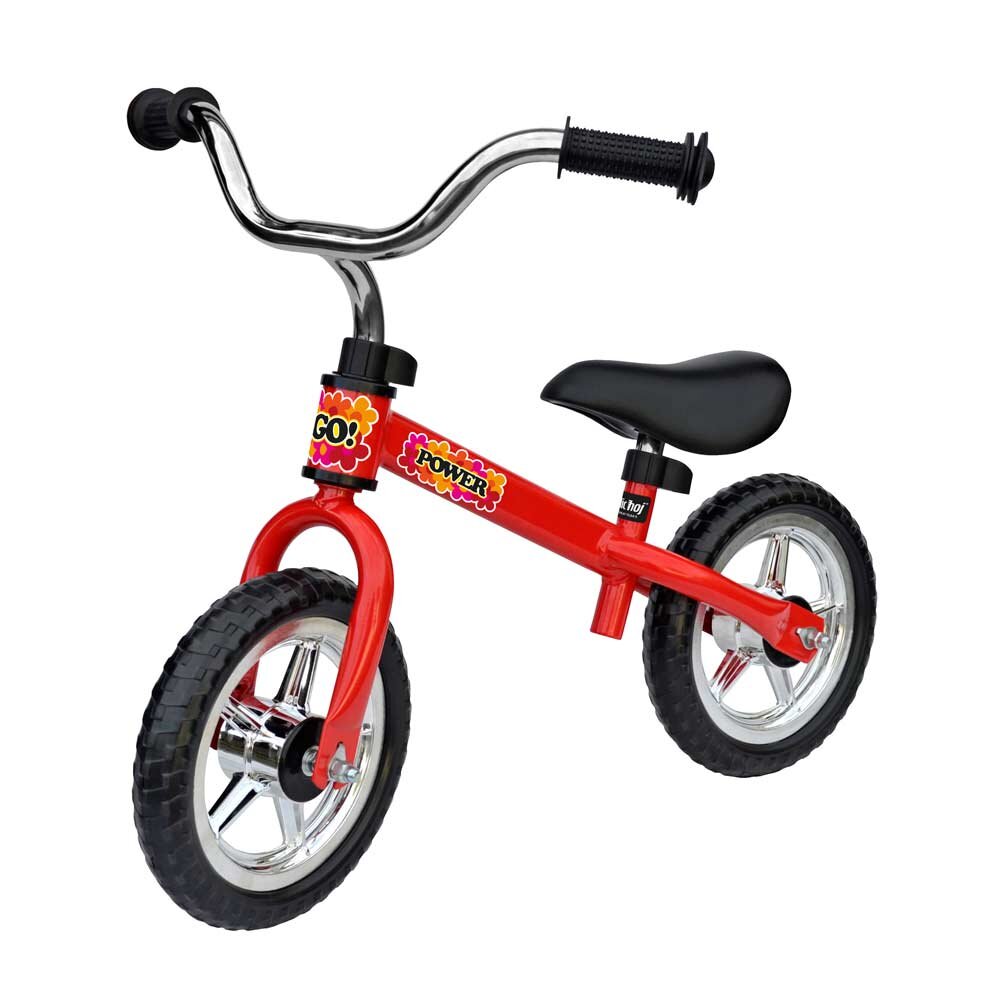 Nordic Hoj Bicicleta copii fara pedale 10 red de la 2 ani roti EVA cu rulmenti sa reglabila in intervalul 32-41 cm greutate maxima admisa 25 Kg