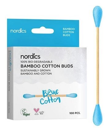 Nordics Betisoare din bumbac si bambus 100 buc albastru