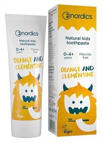 Nordics Pasta de dinti naturala pentru copii cu portocale si clementine 50ml
