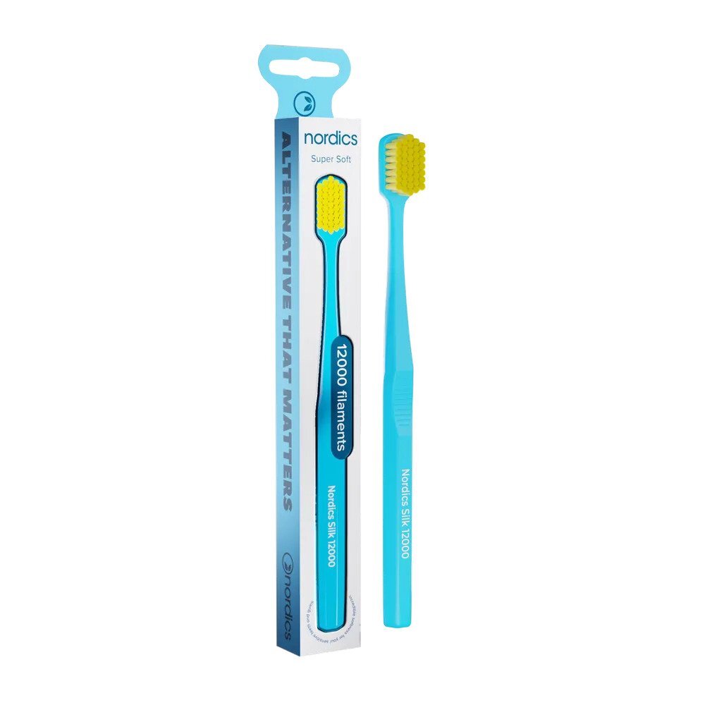 Nordics Periuta de dinti adulti Premium 12000 filamente super moale albastru