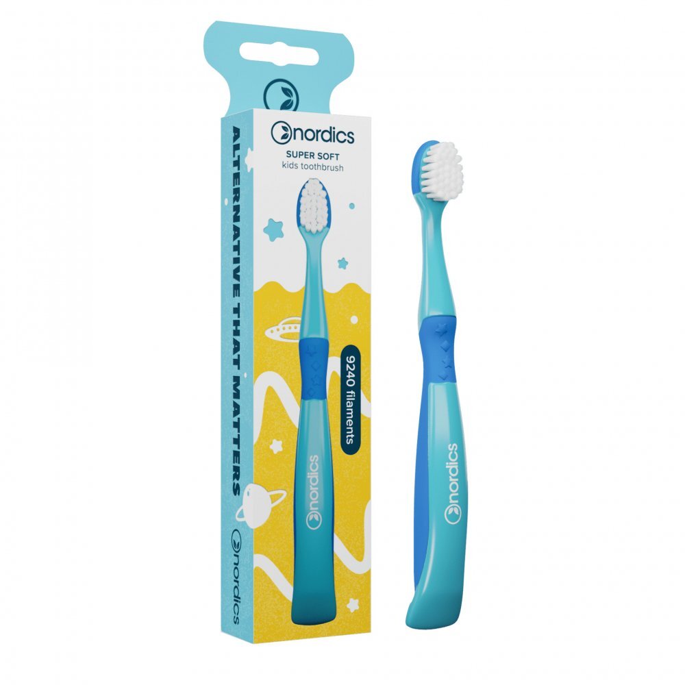 Nordics Periuta de dinti copii Premium 9240 filamente super moale albastru