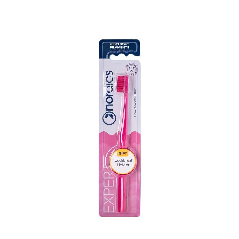 Nordics Periuta de dinti Expert 6580 filamente - moale - roz