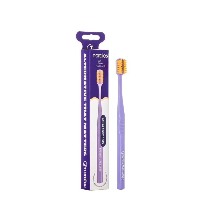 Nordics Periuta de dinti Ortho 6580 filamente moale portocaliu