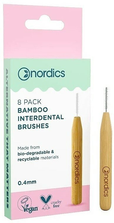 Nordics Periute interdentare din bambus 8 bucati