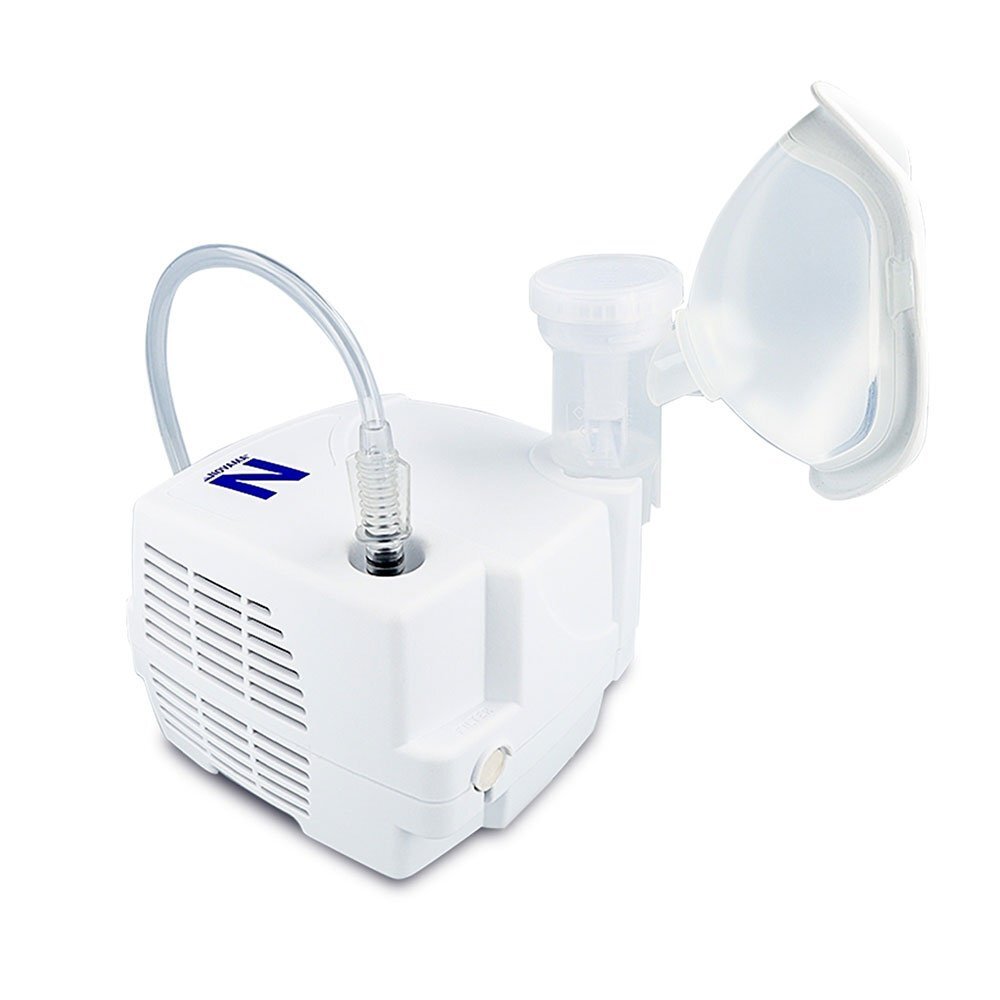 NOVAMA Aparat de aerosoli N nebulizator cu compresor functionare continua sistem de economisire a medicamentului fabricat fara bisfenol si ftalati cu masca pentru copii si adulti SoftTouch si mustiuc