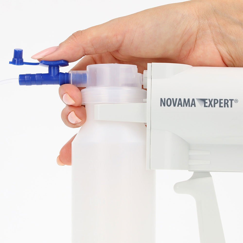 NOVAMA Aspirator medical manual tip pistol Expert MSUX 7B-1 portabil cu 3 tuburi de aspiratie diferite 200 ml fara alimentare cu husa inclusa