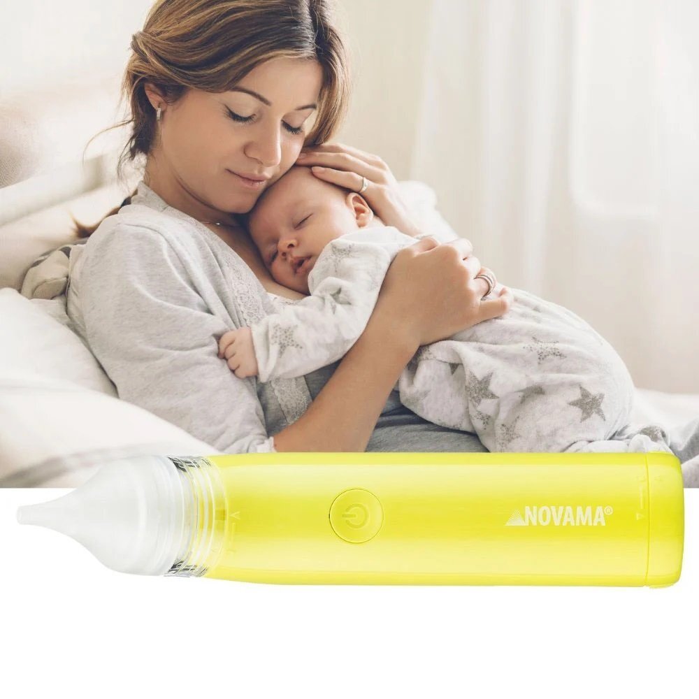 NOVAMA Aspirator nazal electric Pingo Spark 0-12 ani iluminare LED cu baterii Verde lime