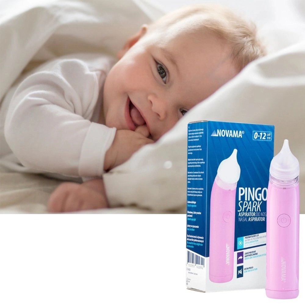 NOVAMA Aspirator nazal electric Pingo Spark pentru copii 0-12 ani roz pastel