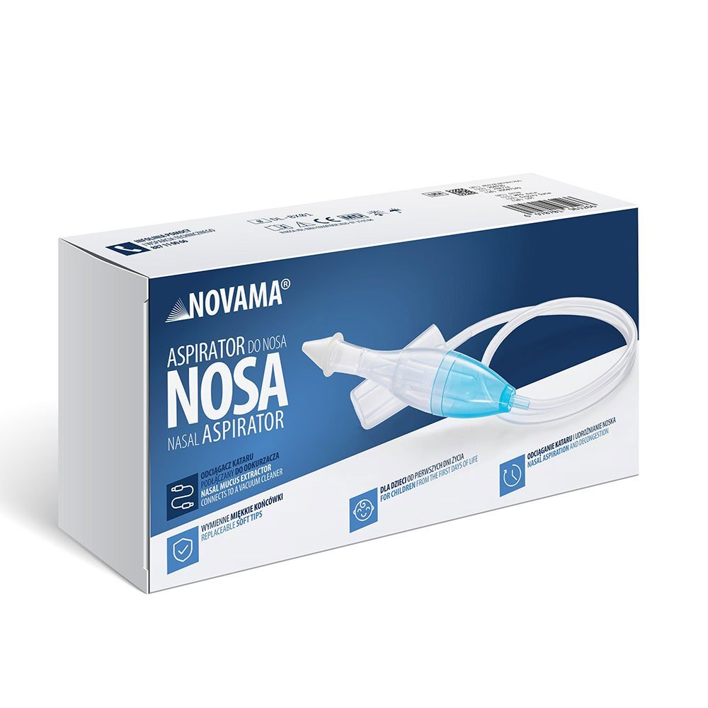 NOVAMA Aspirator nazal Nosa cu conectare la aspiratorul de uz casnic cu varf moale pentru copii din prima zi de viata si periuta din nylon pentru curatare