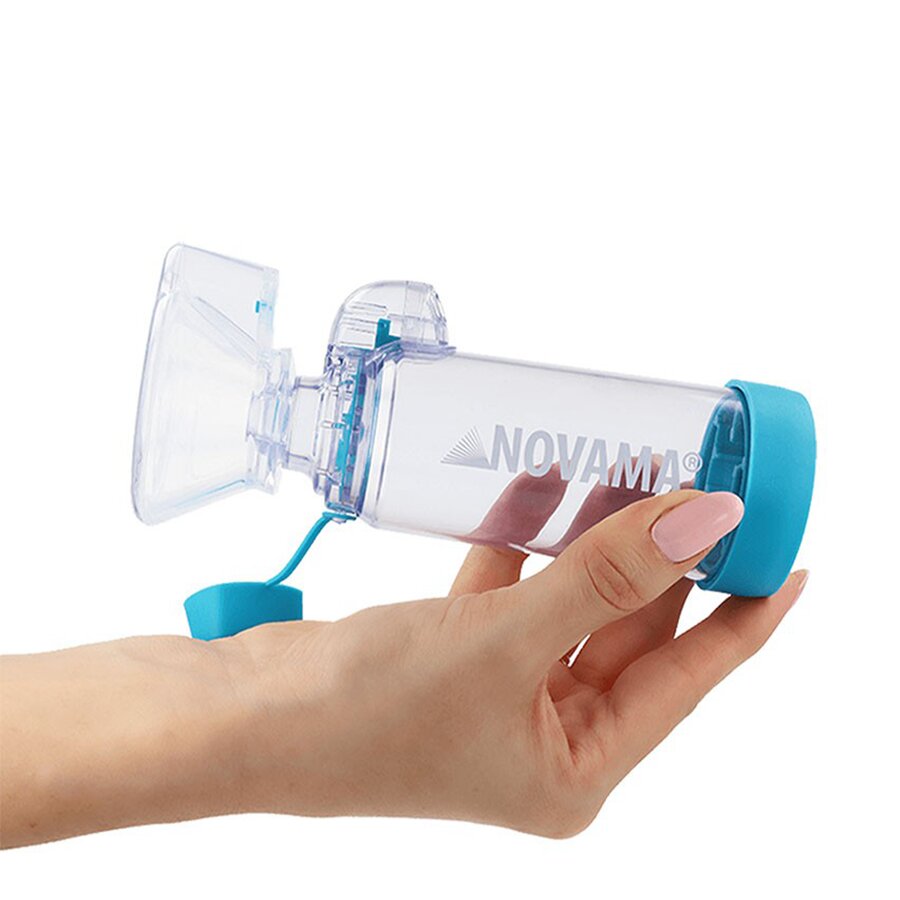 NOVAMA Camera de inhalare Pulma I cu masca pentru copii 0-18 luni capacitate de 175 ml fabricata din material antistatic ABS fara BPA si latex