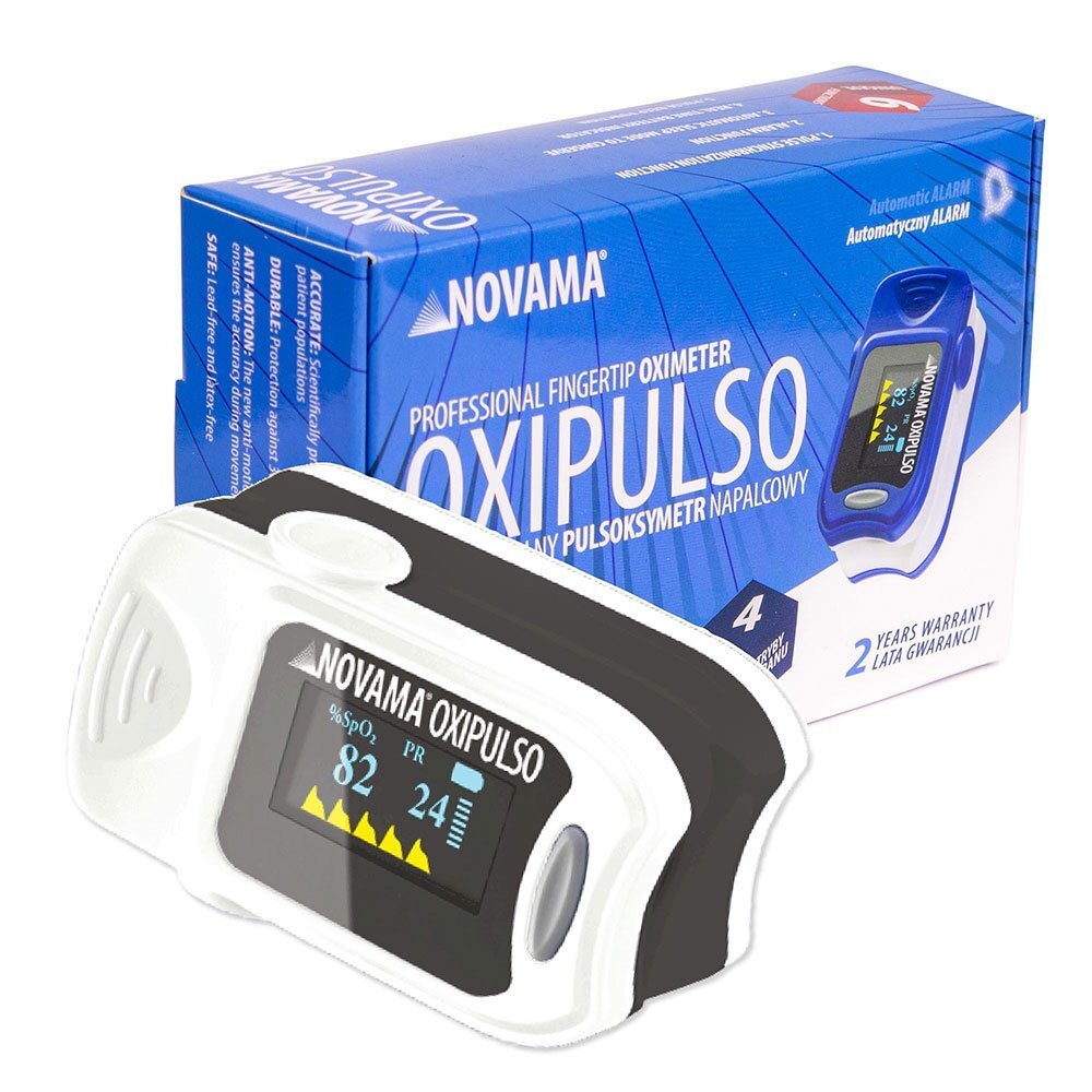 NOVAMA Pulsoximetru Oxipulso display Oled oprire automata alb negru