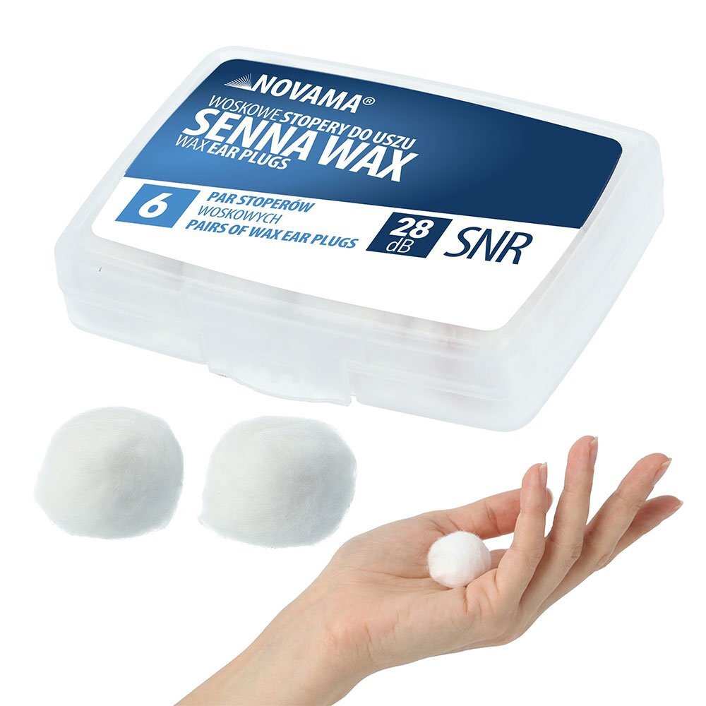 NOVAMA Set 6 perechi dopuri de urechi Senna Wax din ceara modelabila reducere zgomot pana la 28 dB confort ridicat cu etui practic