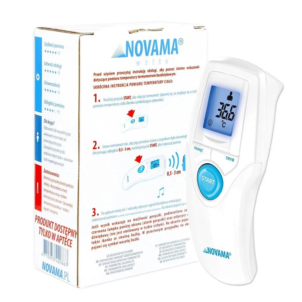 NOVAMA Termometru non-contact White T1S alb
