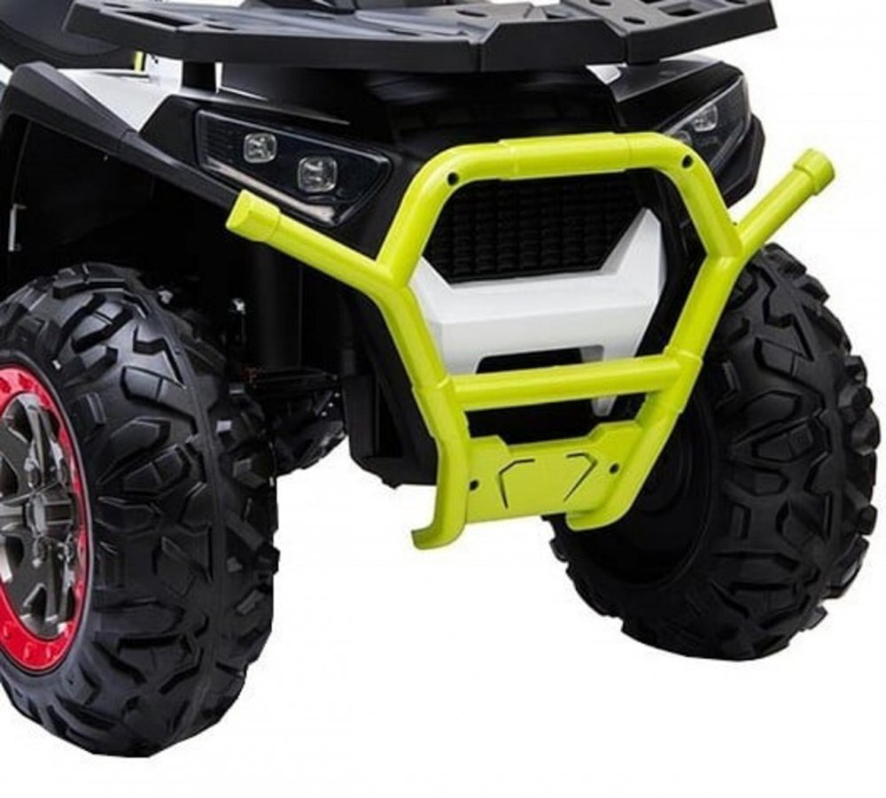 Novokids ATV electric pentru copii Desert Rider Alb cu acumulator Faruri luminoase Roti din Cauciuc EVA 3-12 ani maxim 50 kg 2 Baterii de 12V Mp3USB 2 Viteze Lungime 111 cm Model Offroad