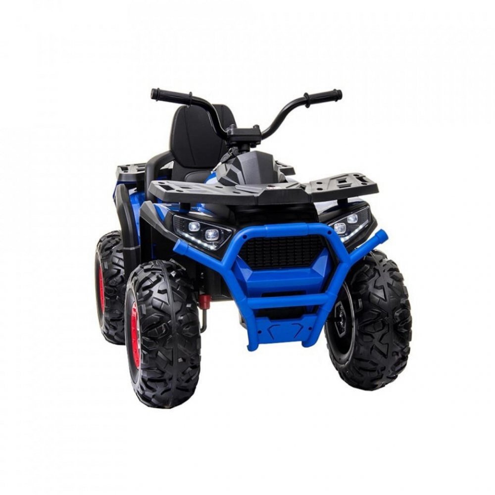 Novokids ATV electric pentru copii Desert Rider Albastru cu acumulator Faruri luminoase Roti din Cauciuc EVA 3-12 ani maxim 50 kg 2 Baterii de 12V Mp3USB 2 Viteze Lungime 111 cm Model Offroad