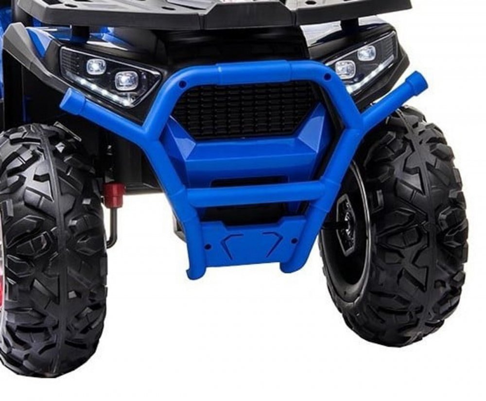 Novokids ATV electric pentru copii Desert Rider Albastru cu acumulator Faruri luminoase Roti din Cauciuc EVA 3-12 ani maxim 50 kg 2 Baterii de 12V Mp3USB 2 Viteze Lungime 111 cm Model Offroad