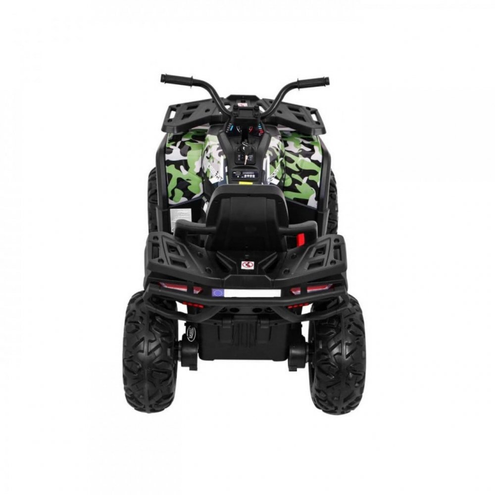 Novokids ATV electric pentru copii Desert Rider Camuflaj cu acumulator Faruri luminoase Roti din Cauciuc EVA 3-12 ani maxim 50 kg 2 Baterii de 12V Mp3USB 2 Viteze Lungime 111 cm Model Offroad