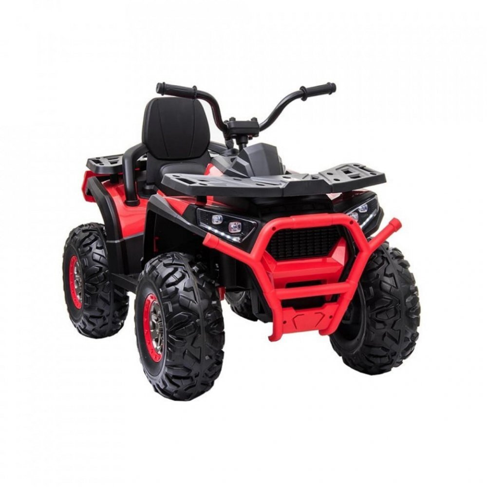 Novokids ATV electric pentru copii Desert Rider Rosu cu acumulator Faruri luminoase Roti din Cauciuc EVA 3-12 ani maxim 50 kg 2 Baterii de 12V Mp3USB 2 Viteze Lungime 111 cm Model Offroad