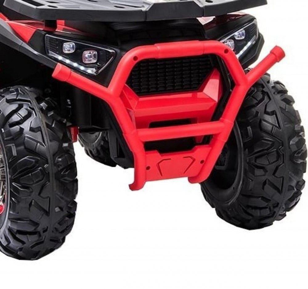 Novokids ATV electric pentru copii Desert Rider Rosu cu acumulator Faruri luminoase Roti din Cauciuc EVA 3-12 ani maxim 50 kg 2 Baterii de 12V Mp3USB 2 Viteze Lungime 111 cm Model Offroad