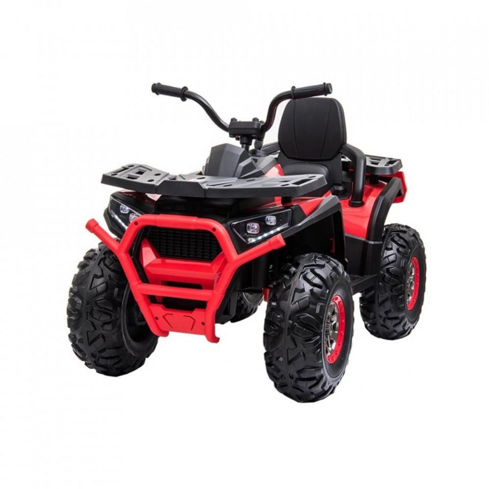 Novokids ATV electric pentru copii Desert Rider Rosu cu acumulator Faruri luminoase Roti din Cauciuc EVA 3-12 ani maxim 50 kg 2 Baterii de 12V Mp3USB 2 Viteze Lungime 111 cm Model Offroad