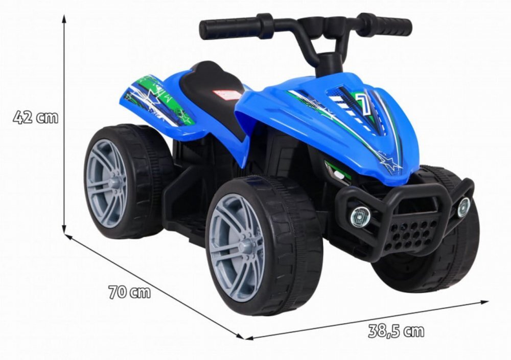 Novokids ATV electric pentru copii Mini Monster Albastru 6V lungime 70 cm greutate admisa 30 kg