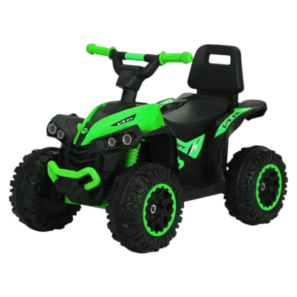 Novokids ATV fara pedale pentru copii Little Monster Verde cu melodii si lumini maxim 25 kg sezut confortabil