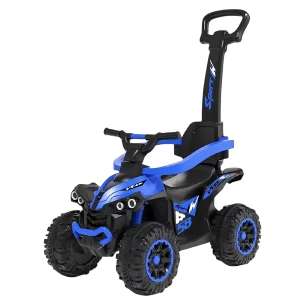 Novokids ATV pentru copii Little Beast Albastru cu melodii si lumini maner de impins detasabil fara pedale greutate admisa 25 kg