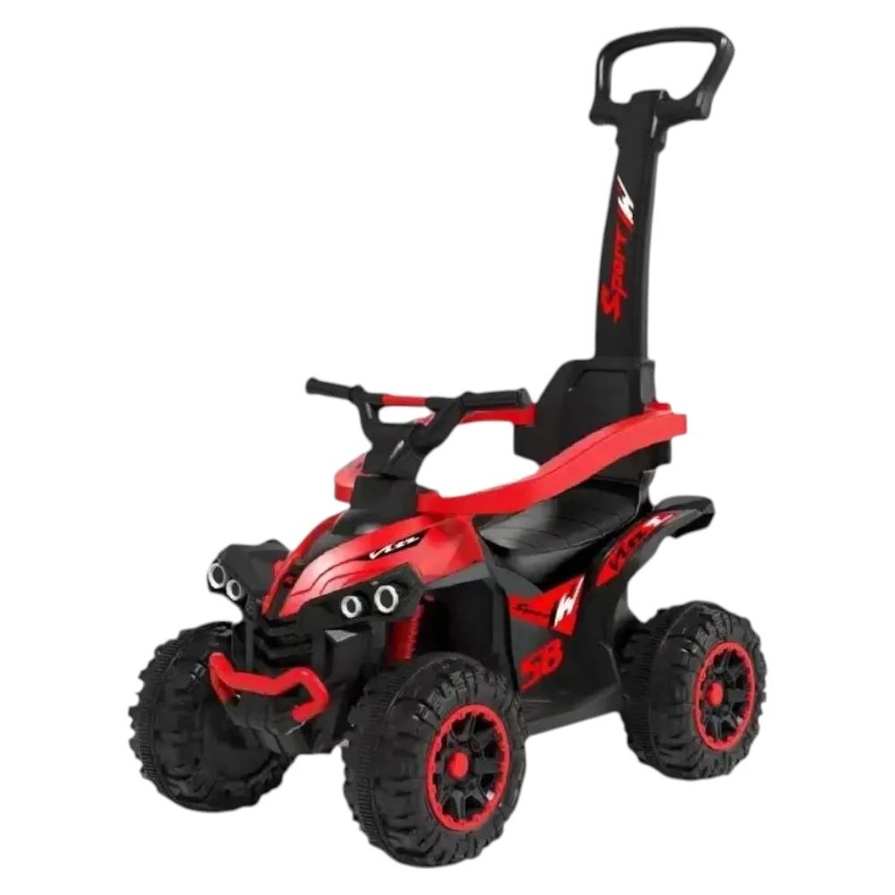 Novokids ATV pentru copii Little Beast Rosu cu melodii si lumini maner de impins detasabil fara pedale greutate admisa 25 kg